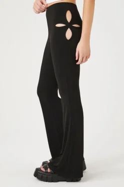 Cutout High-Rise Flare Pants