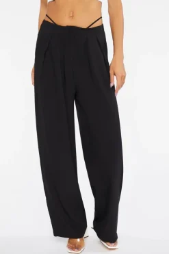 Cutout High-Rise Relaxed Pants