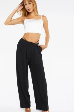 Cutout High-Rise Relaxed Pants