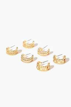 Cutout Hoop Earring Set