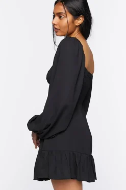 Cutout Lace-Up Mini Dress