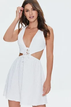 Cutout Lace-Up Mini Dress