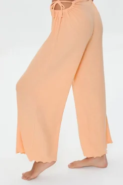 Cutout Lettuce-Edge Pajama Pants