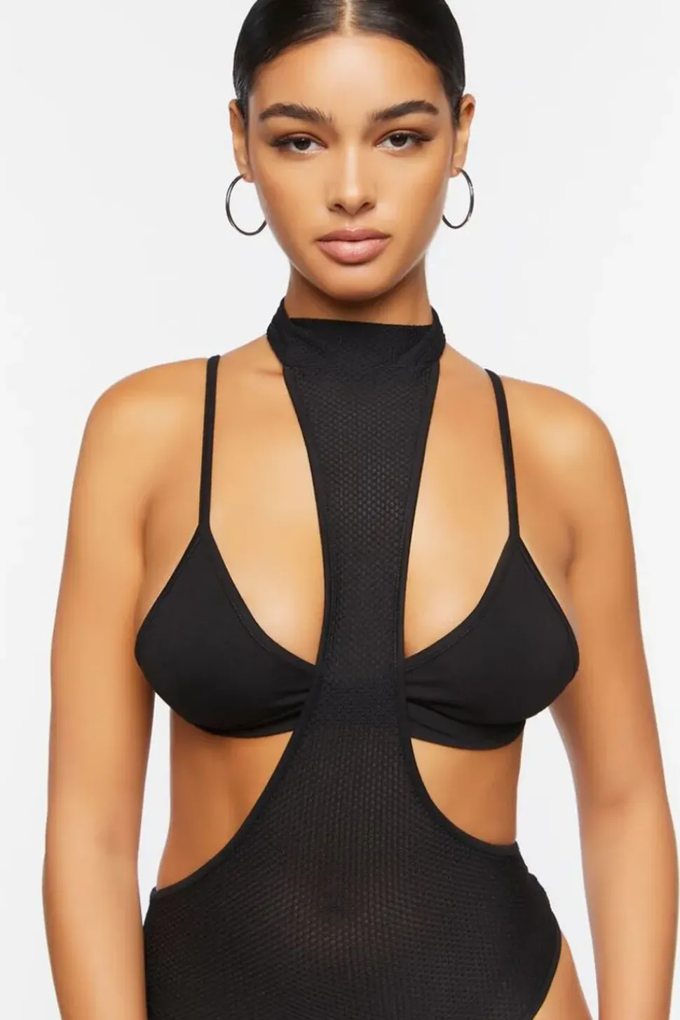 Cutout Mesh Bodysuit
