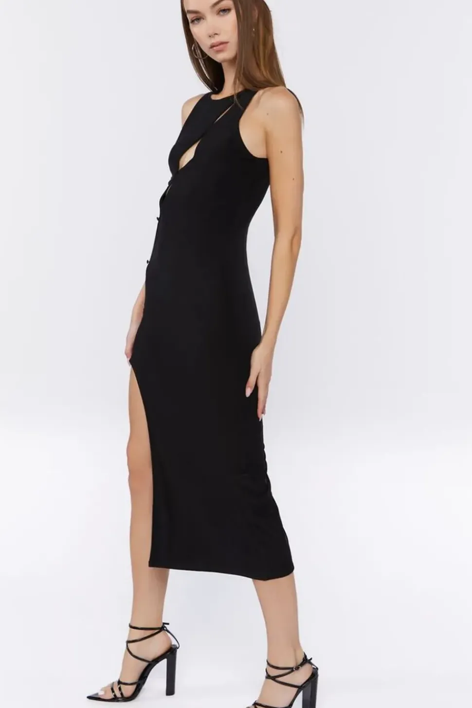 Cutout Midi Slit Dress