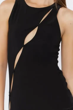 Cutout Midi Slit Dress