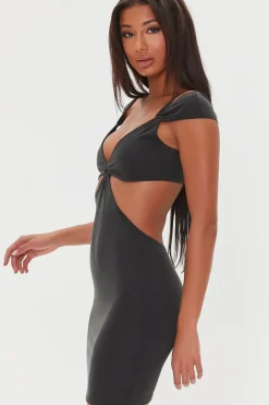 Cutout O-Ring Bodycon Mini Dress