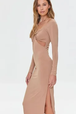 Cutout O-Ring Slit Dress