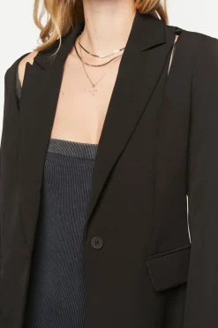 Cutout Peak-Lapel Blazer