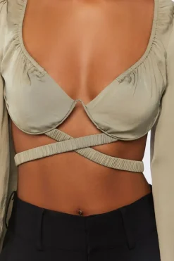 Cutout Peasant-Sleeve Top