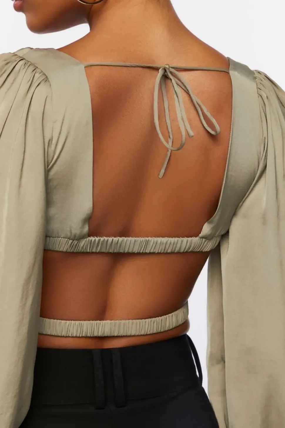 Cutout Peasant-Sleeve Top