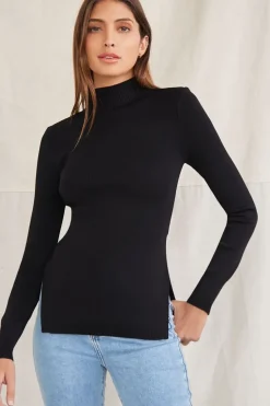 Cutout Side-Slit Sweater