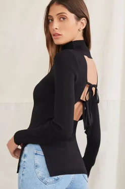 Cutout Side-Slit Sweater