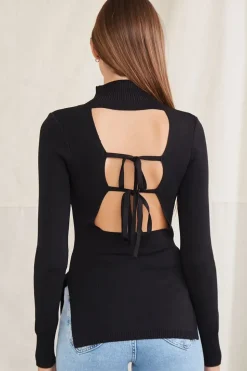 Cutout Side-Slit Sweater