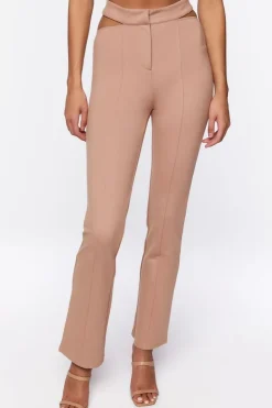 Cutout Straight-Leg Pants
