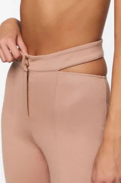 Cutout Straight-Leg Pants