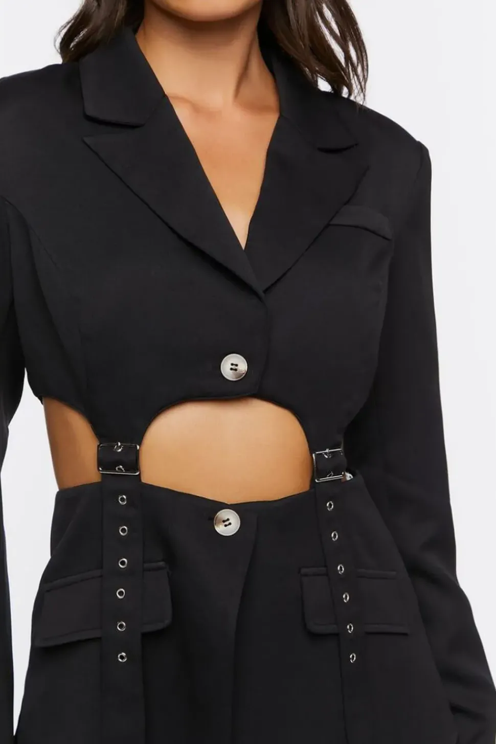 Cutout Strappy Blazer