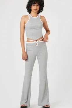 Cutout Strappy Flare Pants