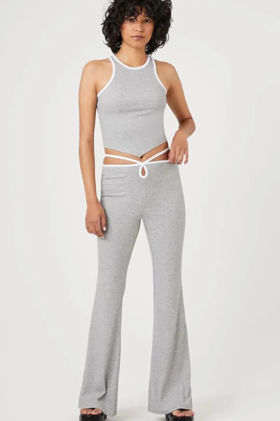 Cutout Strappy Flare Pants