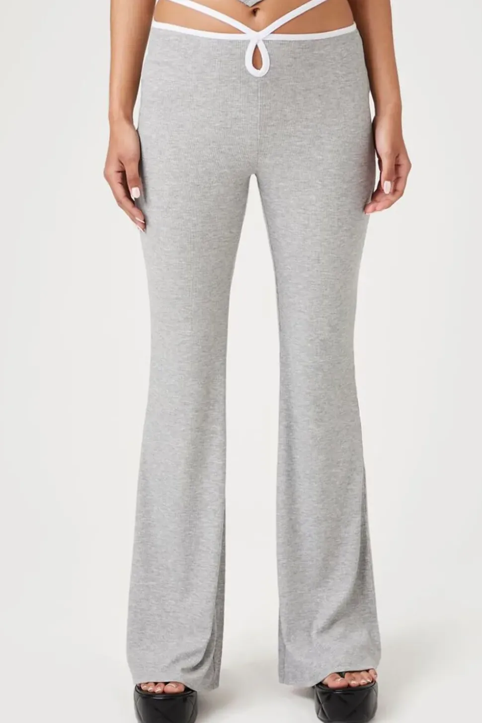 Cutout Strappy Flare Pants
