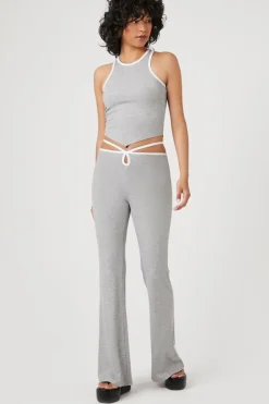 Cutout Strappy Flare Pants
