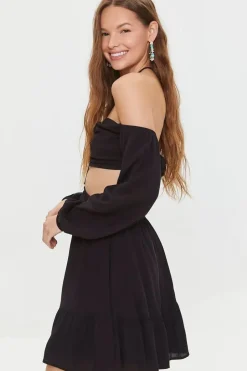 Cutout Strappy Halter Mini Dress
