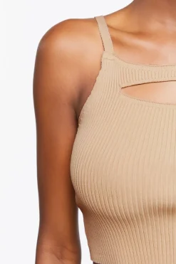 Cutout Sweater-Knit Cropped Cami
