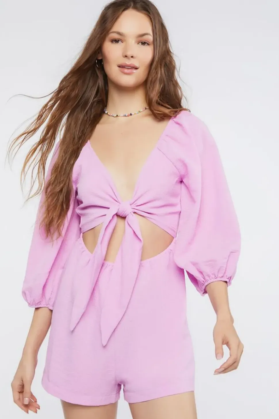 Cutout Tie-Front Romper