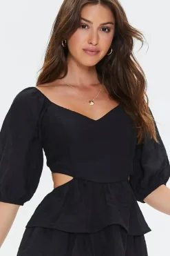 Cutout Tiered Ruffled Mini Dress