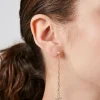 Cz Cross Chain Drop Earrings