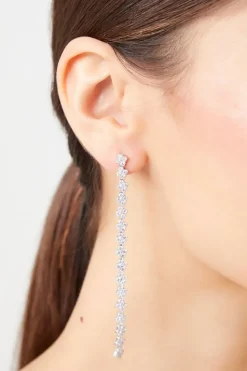 Cz Floral Duster Earrings