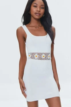 Daisy Crochet Sweater-Knit Dress