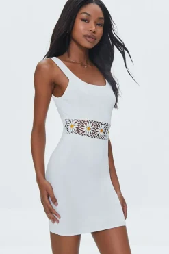Daisy Crochet Sweater-Knit Dress