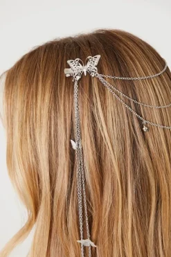Dangling Butterfly Hair Chain