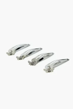 Dangling Butterfly Snap Hair Clip Set