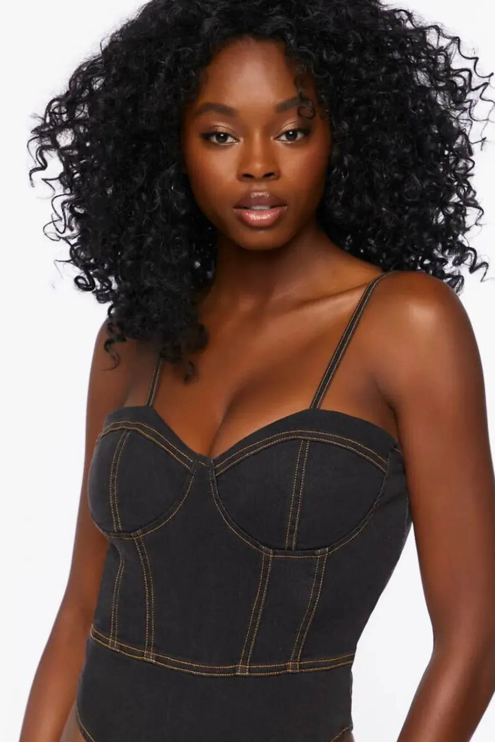 Denim Bustier Bodysuit