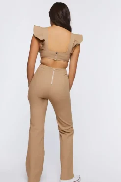 Denim Butterfly Sleeve Jumpsuit