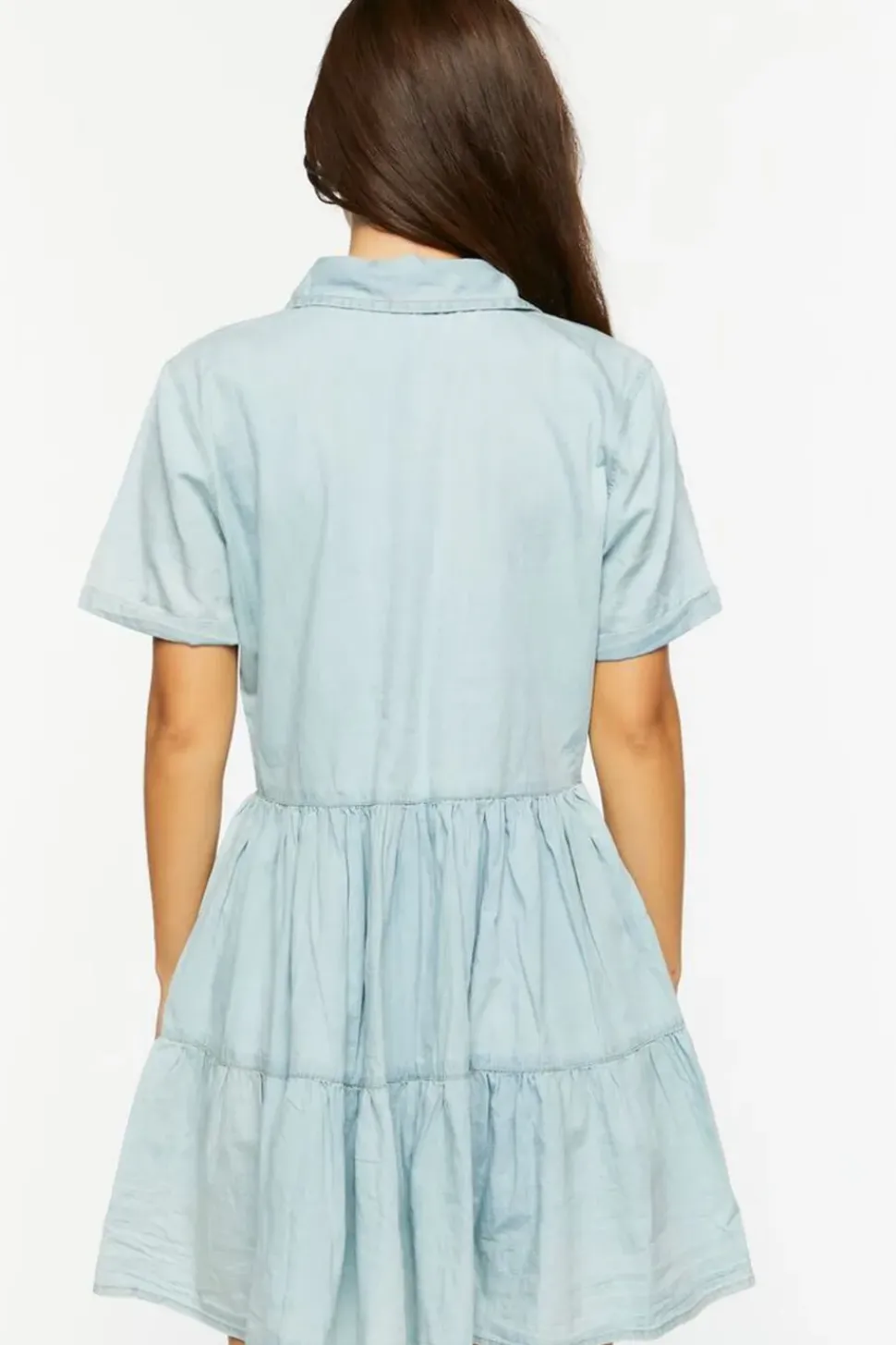Denim Button-Front Mini Dress