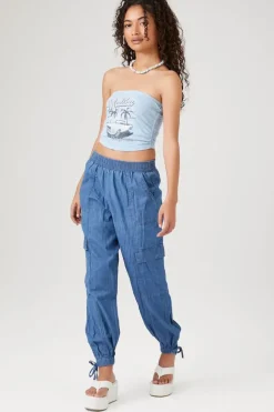 Denim Cargo Joggers