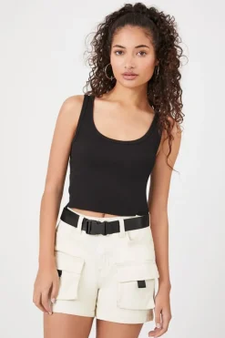 Denim Cargo Utility Shorts