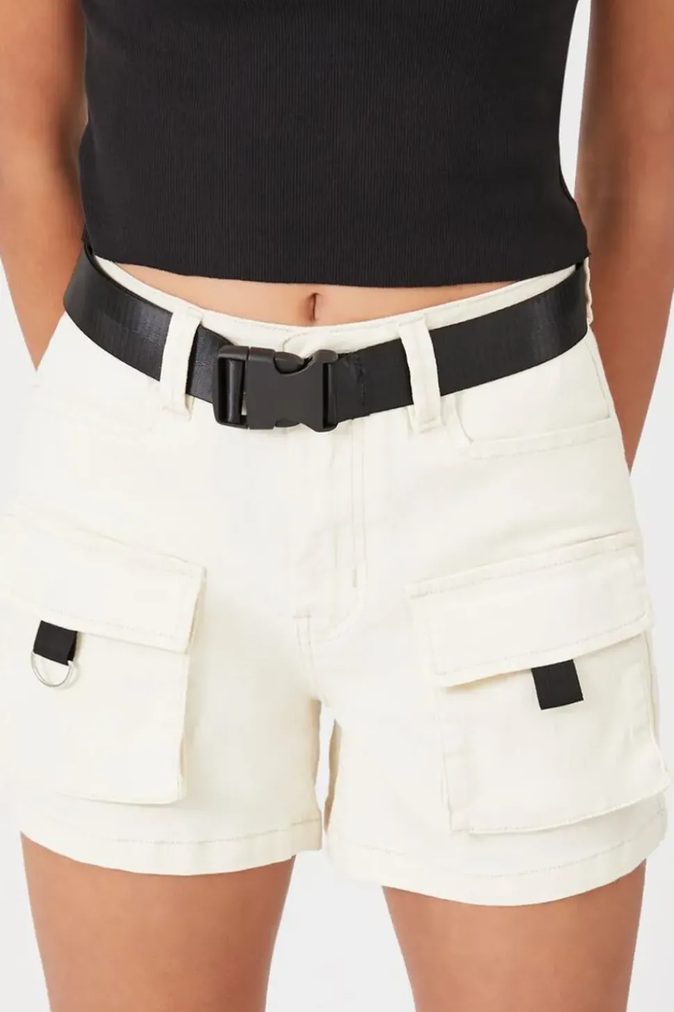 Denim Cargo Utility Shorts