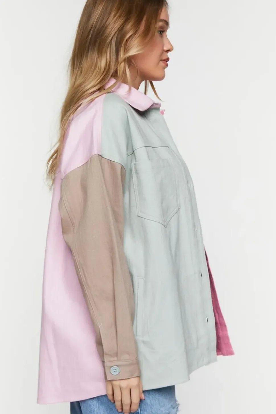 Denim Colorblock Shacket