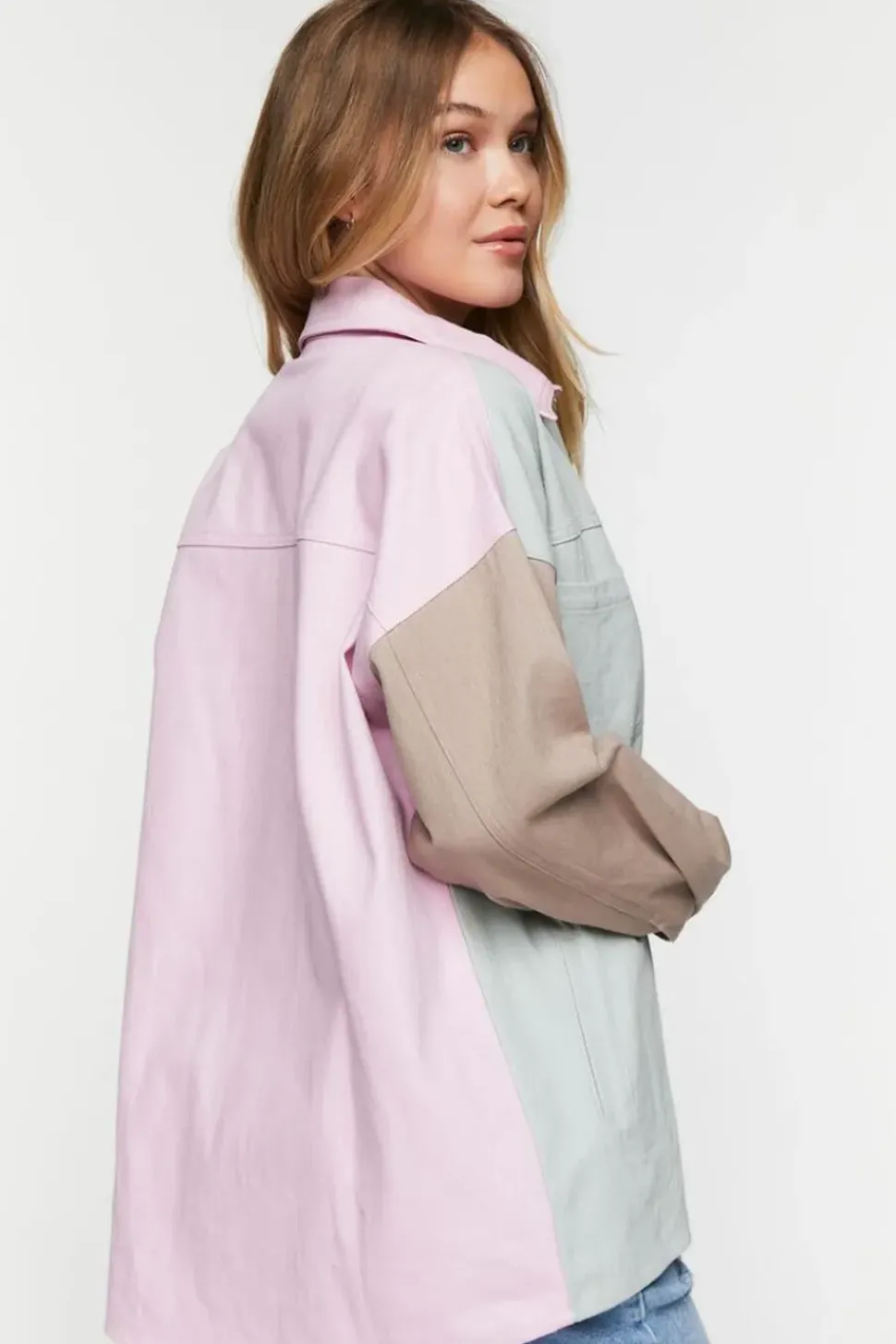 Denim Colorblock Shacket