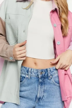 Denim Colorblock Shacket