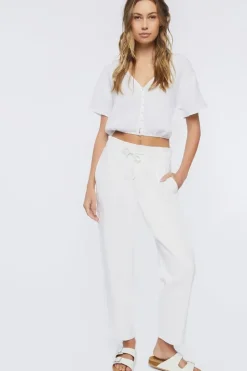 Denim Drawstring Paperbag Pants