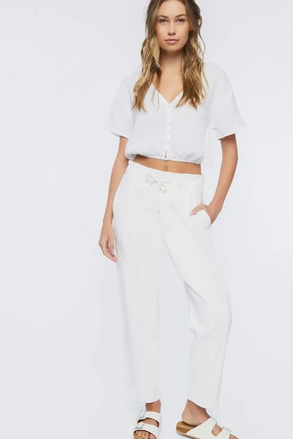 Denim Drawstring Paperbag Pants