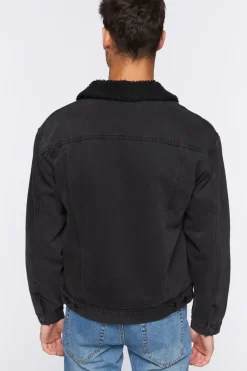 Denim Faux Shearling Jacket