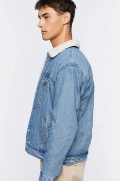 Denim Faux Shearling Jacket