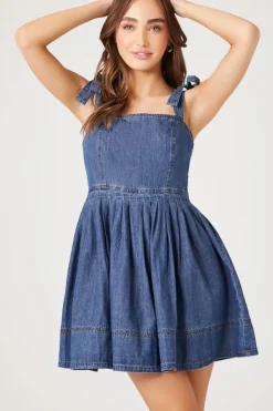 Denim Fit & Flare Mini Dress