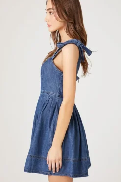 Denim Fit & Flare Mini Dress